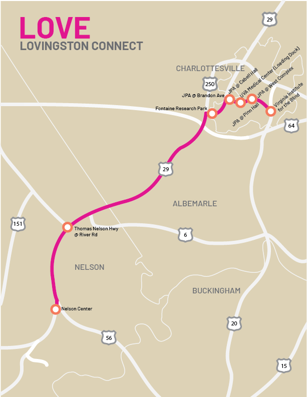 Lovingston CONNECT route